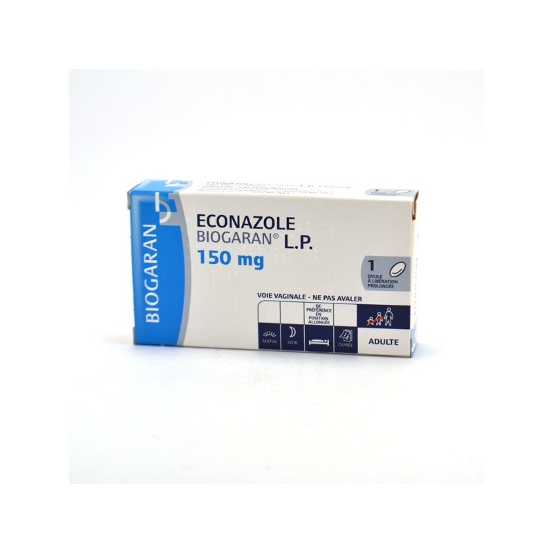 Econazole LP 150mg Ovule, 1 Ovule Gynécologique, Mycose Vaginale, Biogaran