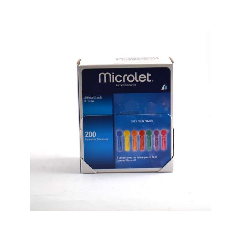 Silicone & Colored Lancets - Blood Glucose Monitoring - Microlet - 200 Lancets