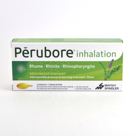  Perubore Inhalation, for colds, rhinitis and rhino pharyngitis, 15 capsules Mayoly