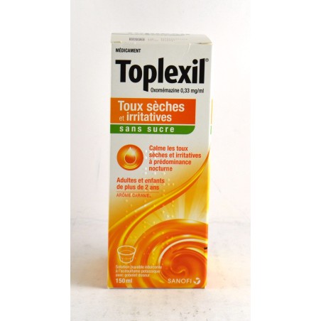 Toplexil Oxomemazine 0.33mg/ml sugar-free Syrup, Sanofi, 150ml bottle Sanofi Aventis