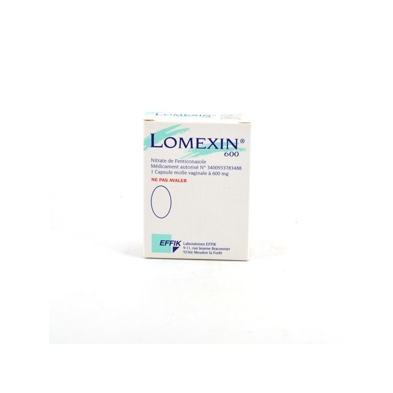  Lomexin 600 soft capsule, Box of 1 vaginal suppository Lomexin