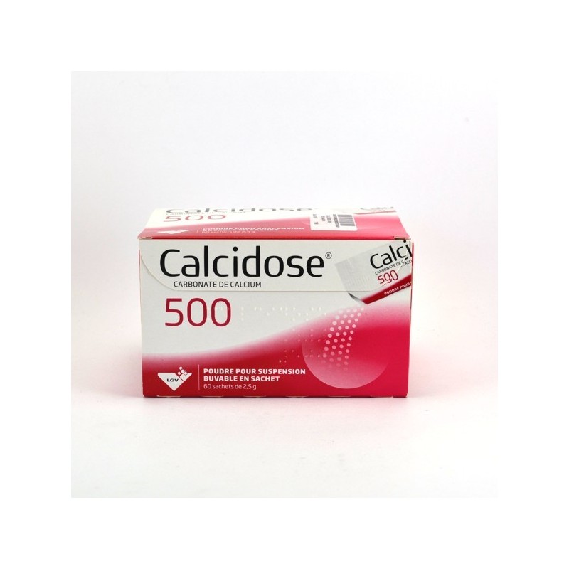  Calcidose Calcium Carbonate 500, Powder for drinkable solution, 60 sachets Calcidose