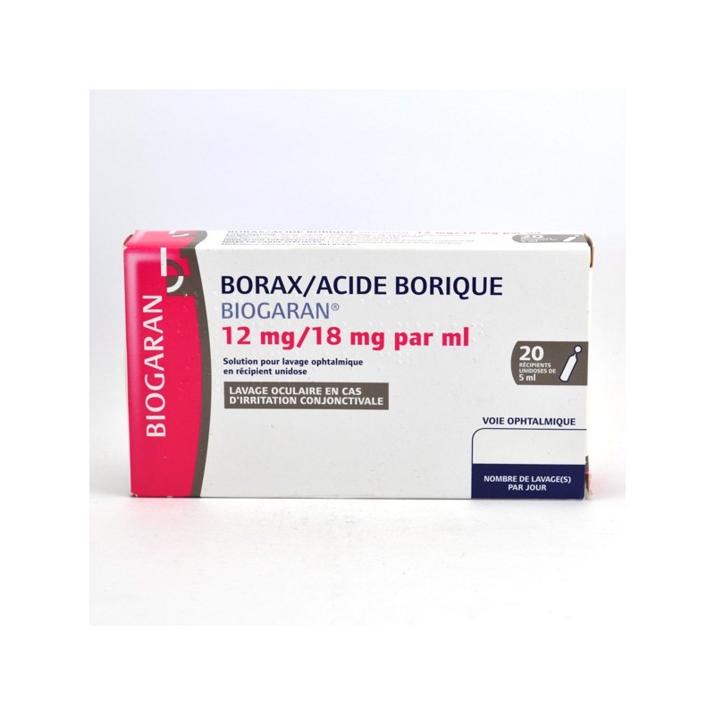 Borax/Boric Acid, Biogaran, 12mg/18mg per ml, 20x5ml containers Biogaran