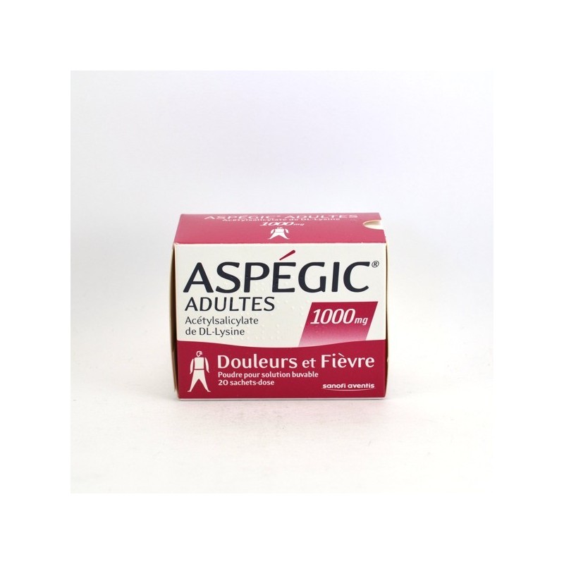 Aspégic Adults 1000 mg, Pains and Fevers, 20 Dosing-Sachets