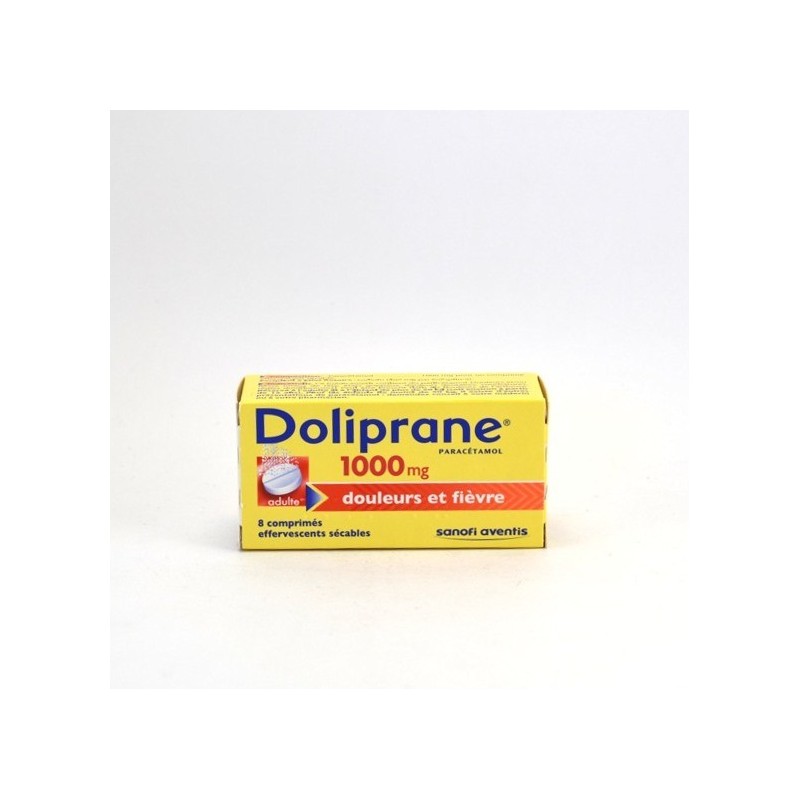 Doliprane Paracetamol 1,000 mg Effervescent Tablets – pain and fever relief – Pack of 8