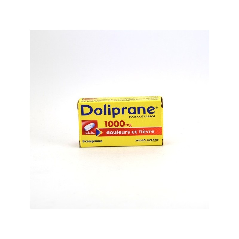 Doliprane Paracetamol 1,000 mg Tablets – pain and fever relief – Pack of 8