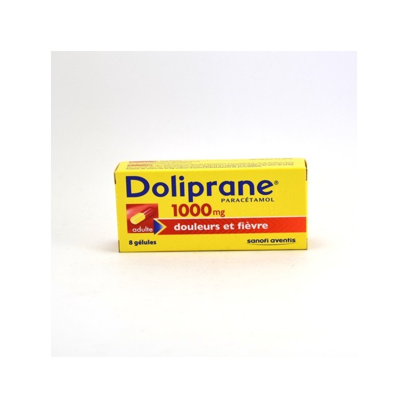 Doliprane Paracetamol 1,000 mg Capsules – pain and fever relief – Pack of 8
