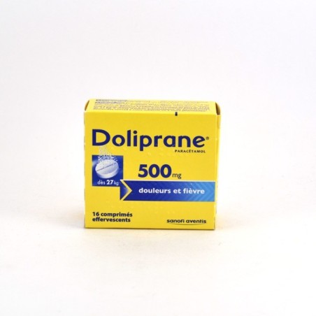 Doliprane 500mg Effervescent Douleurs et Fièvre, Boite de 16