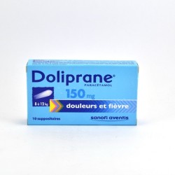 Doliprane 150mg Suppositoire Enfant 8 à 12 kg, Boite de 10