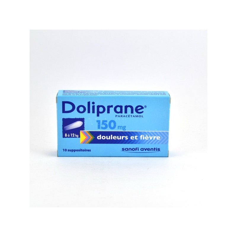 Doliprane 150mg Suppositoire Enfant 8 à 12 kg, Boite de 10