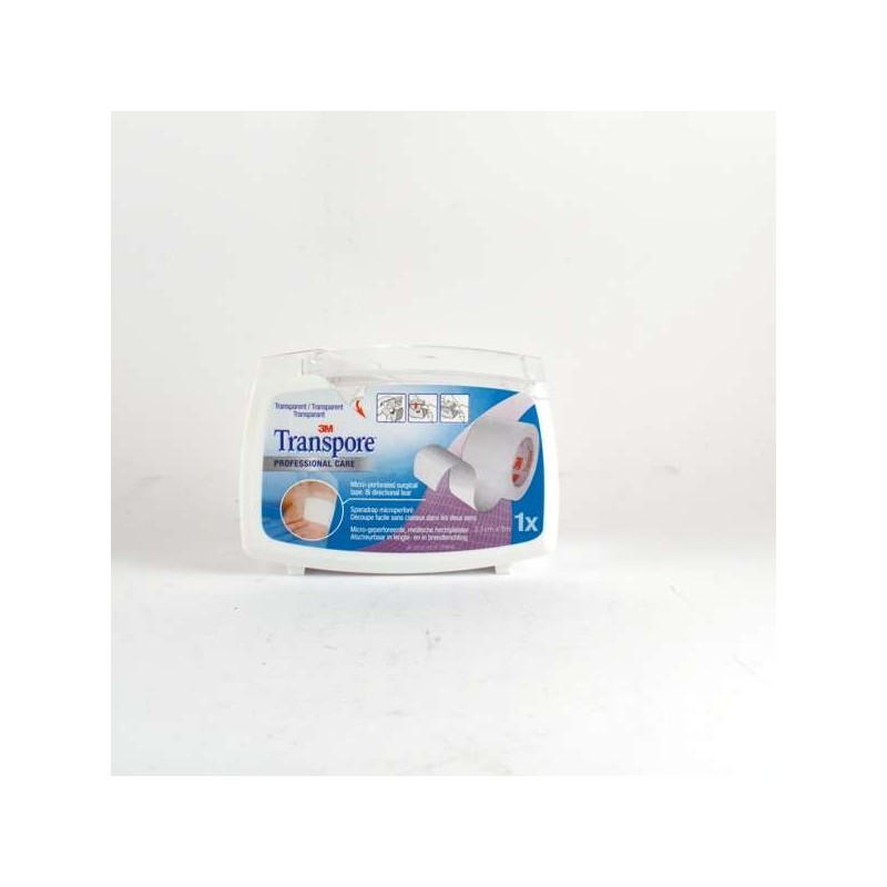 3M Transpore Sparadrap Micorperforé 2,5 cm x 5 m Transparent