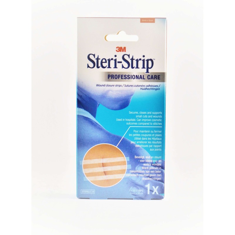  3M Steri-Stip 10cmX6mm, 10 Adhesive Skin Sutures 3M
