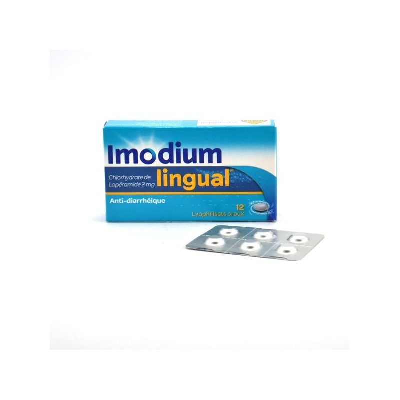 ImodiumLingual 2 mg, Lopéramide, 12 Lyophilisats oraux, Diarrhées Aigues Passagères