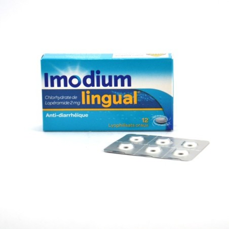 ImodiumLingual 2 mg, Lopéramide, 12 Lyophilisats oraux, Diarrhées Aigues Passagères