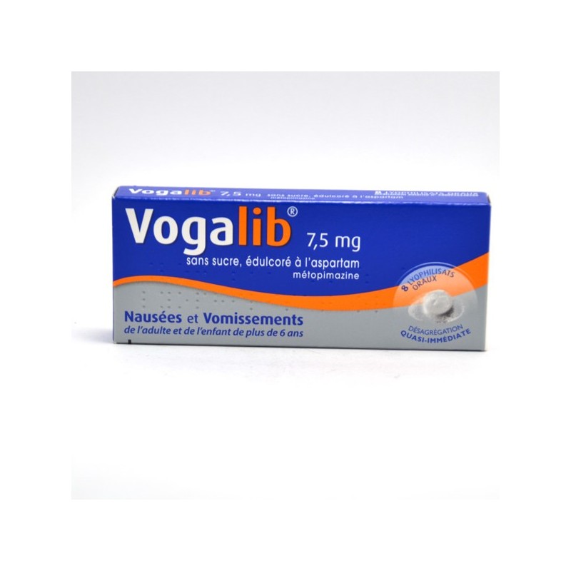 Vogalib: Metopimazine 7.5 mg Orodispersible Freeze-Dried Tablets – Pack of 8 Vogalib