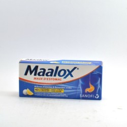 Maalox Chewable Tablets (Sugar-Free Lemon Flavour) – to relieve stomach problems –  Pack of 40 Sanofi Aventis