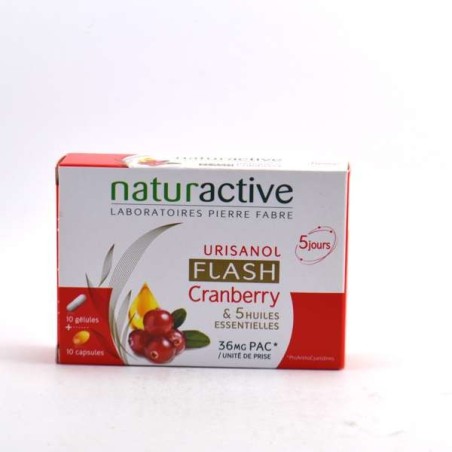 Gênes Urinaires Récidivantes Naturactive URISANOL Flash, 10 Gélules+ 10 capsules