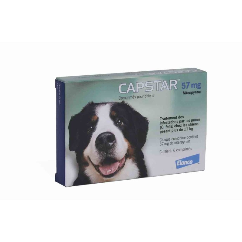 Capstar 57 mg - Antiparasitaires Chiens de plus de 11 kg - 6 Comprimés