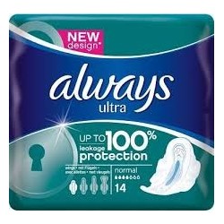Always Ultra Normal Plus avec Ailettes Paquet de 14 serviettes