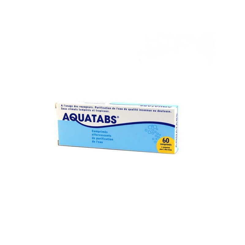 Aquatabs Effervescents Purification De L'Eau, 60 Comprimes