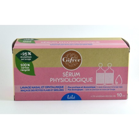 Girfrer saline nasal and ophthalmic baby wash, 24 single 10 mL doses Gifrer
