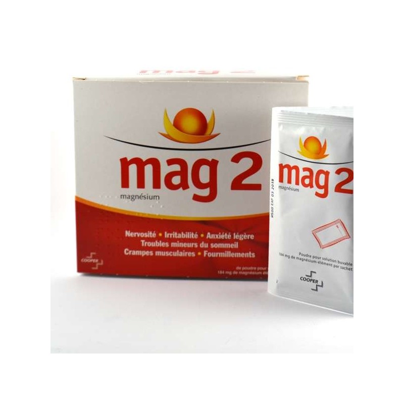 MAG 2, Magnésium, poudre pour solution buvable en sachet - 30 Sachets