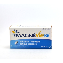 Magnévie B6 – Magnesium and Vitamin B6 Film-Coated Tablets – Pack of 60 Magnévie