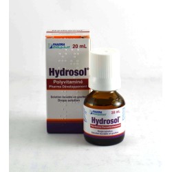 Hydrosol Polyvitaminé solution en gouttes multivitamines Vitamines A B1 B2 B5 B6 C D2 E PP, 20ml - Pharmadeveloppement