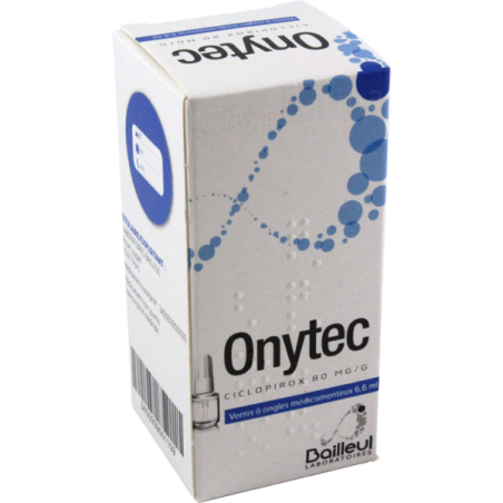 Onytec 80 mg Vernis à Ongles, Mycoses des Ongles - Flacon de 6.6 ml + Pinceau Applicateur