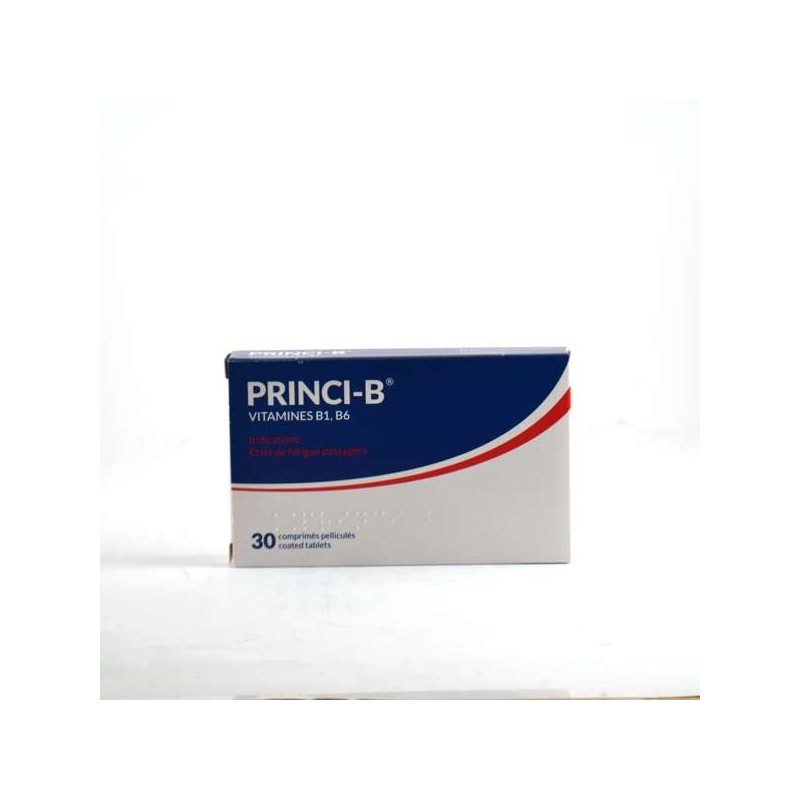 PRINCI B, Vitamines B1 B6, comprimé pelliculé Nitrate de thiamine/Chlorhydrate de pyridoxine - Boite De 30