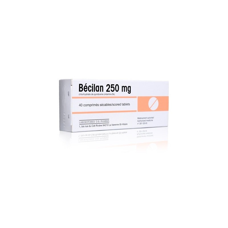  Becilan 250mg, Vitamin B6 deficiency, 40 scored tablets Bécilan