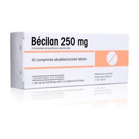 Bécilan 250 mg, Carence en Vitamine B6, 40 Comprimés Sécables
