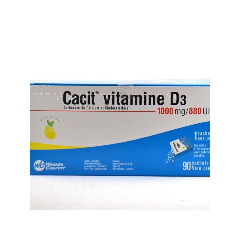  Cacit Vitamin D3 1000mg/880UI, soluble granules for a drinkable solution, 90 sachets Cacit