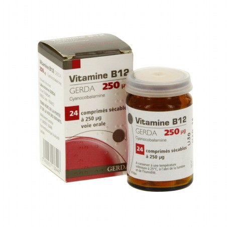 Vitamin B12 Gerda 250ug, Anaemia, & Vitamin B12 deficiency, 24 scored tablets Vitamine B12