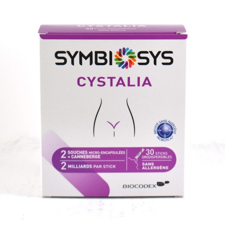 Symbiosys Cystalia - 2 Souches Micro-Encapsulés + Canneberge - Boite De 30 Sticks Orodispersibles