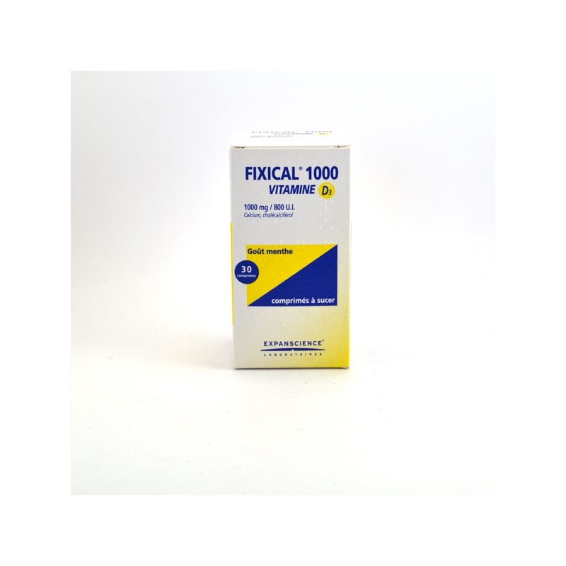  Fixical Vitamin D3, 1000mg/800UI, 30 mint-flavoured tablets Fixical