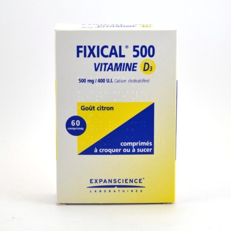  Fixical 500mg/400UI Vitamin D3, 60 lemon-flavoured tablets Fixical