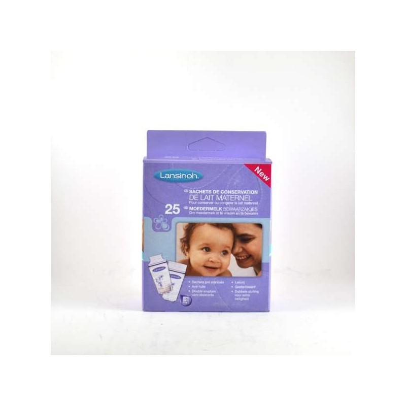 Sachets de Conservation Lait Maternel 25 Sachets de 180 ML Lansinoh