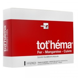 Tot'Hema Solution Buvable, Carence en Fer - 20 Ampoules de 10 ml