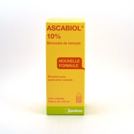  Ascabiol 10%, Benzoate de Benzyle, Topical Treatment for scabies - Zambon, 125ml Non pressured bottle Ascabiol