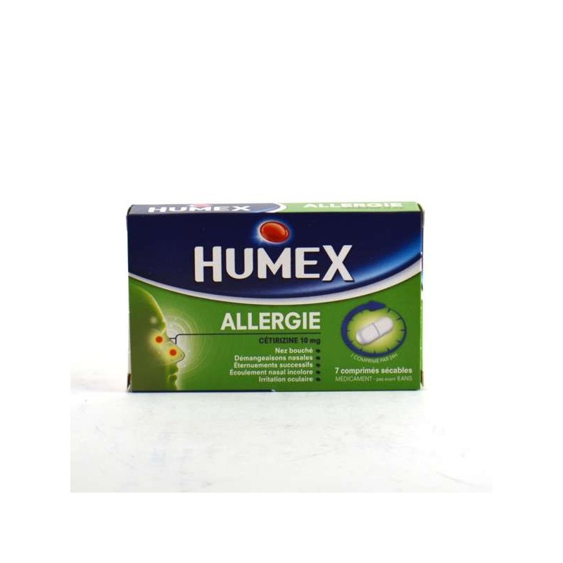Humex Allergie à la Cétirizine, 10mg, Boite de 7