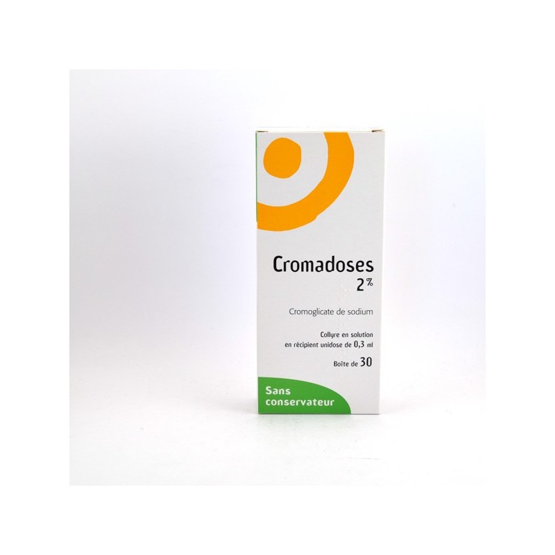 Cromadoses 2%, Cromoglicate de sodium 2%, Collyre en Solution, 30 recipients Unidoses de 0,3ml