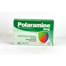 Polaramine 2mg, Allergy, Rhinitis, Conjunctivitis - 20 scored tablets Bayer