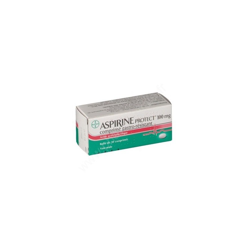 Aspirine Protect 100 mg, comprimé Gastro-Résistant  Acide Acétylsalicylique - Boite De 30
