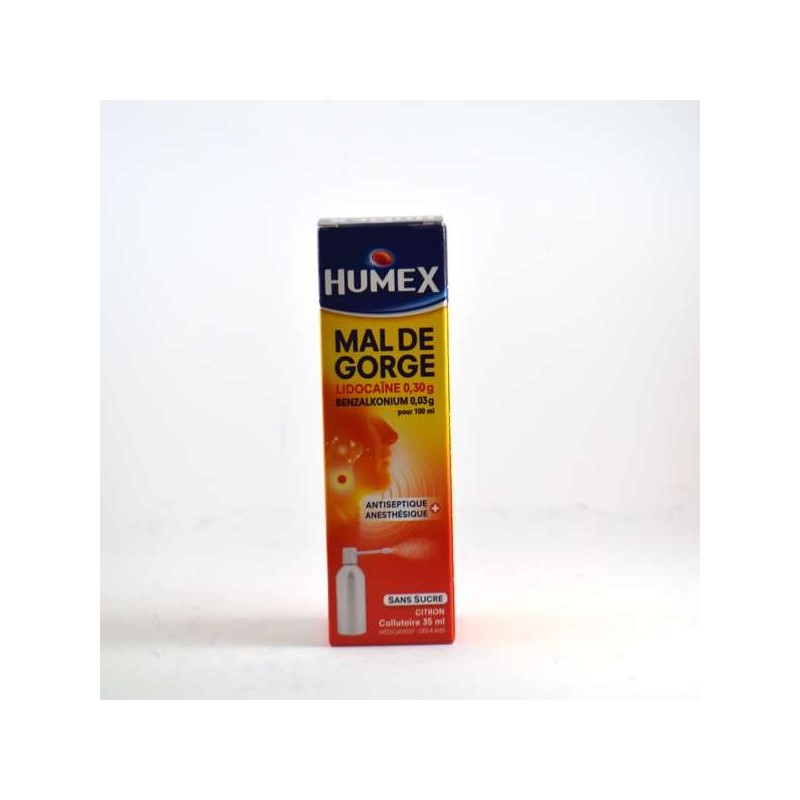 Humex: Sore Throat – Sugar-Free Mouth Spray (Lemon Flavour) – 35ml Pressurised Bottle Humex