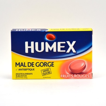  Humex: Sore Throat – Sugar-Free Lozenges (Mixed Berries Flavour) – Pack of 24 Humex