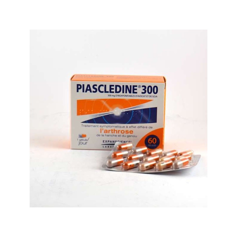 Piascledine 300 - Traitement Symptomatique de l'Arthrose - Huiles d'Avocat et de Soja - 60 Gélules