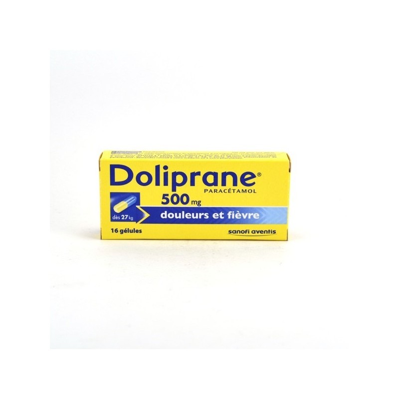 Doliprane 500mg Gélule Douleurs et Fièvre, Boite de 16