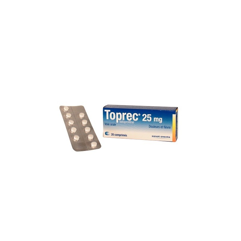 Toprec 25 mg, Ketoprofene, Maux de Tête, Fièvre - 20 Comprimés