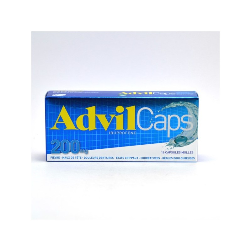 AdvilCaps 200mg of Ibuprofen, Box of 16 soft capsules